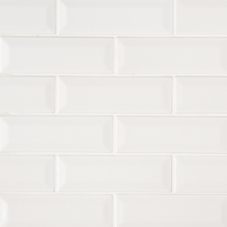 Ceramic Tile MSI - Highland Park - Whisper White - Beveled Subway Tile 2x6 MSI International