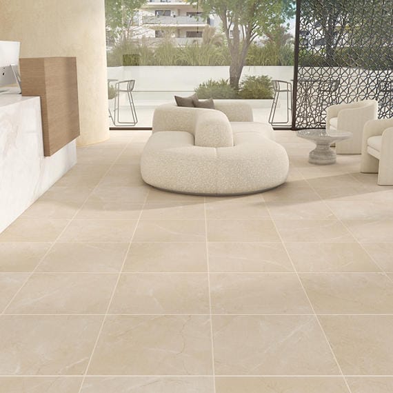 Floor Tile Daltile - Perpetuo - Elegant Beige Square 24x24 Matte - Floor Tile Daltile