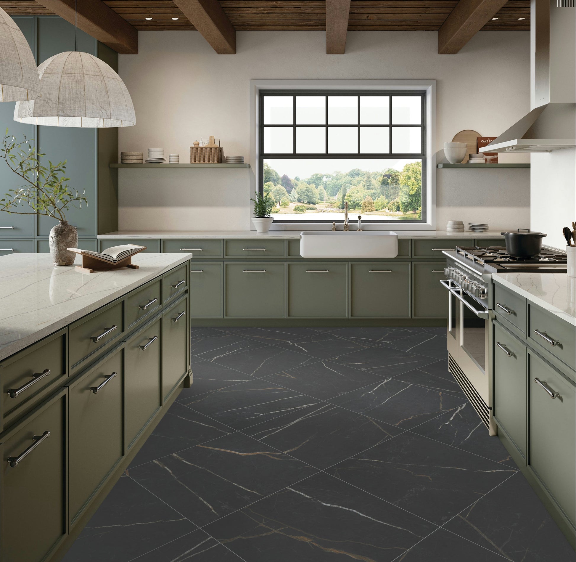 Floor Tile Daltile - Perpetuo - Infinite Black Square 24x24 Matte - Floor Tile Daltile