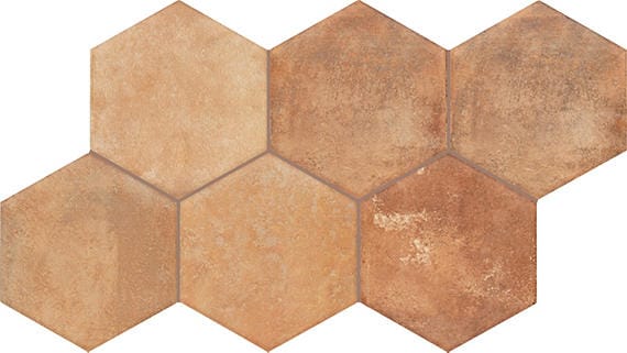 Floor Tile Marazzi - Cotto Revival - Rust Hexagon 8x9 Hexagon Tile Marazzi