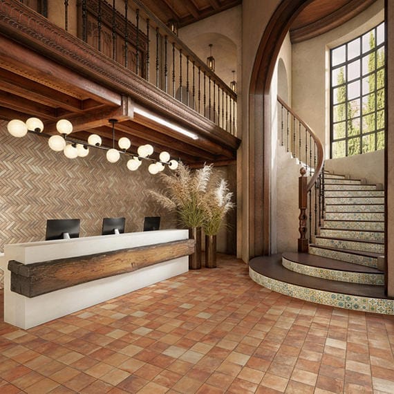 Floor Tile Marazzi - Cotto Revival - Rust Square 8x8 Floor Tile Marazzi