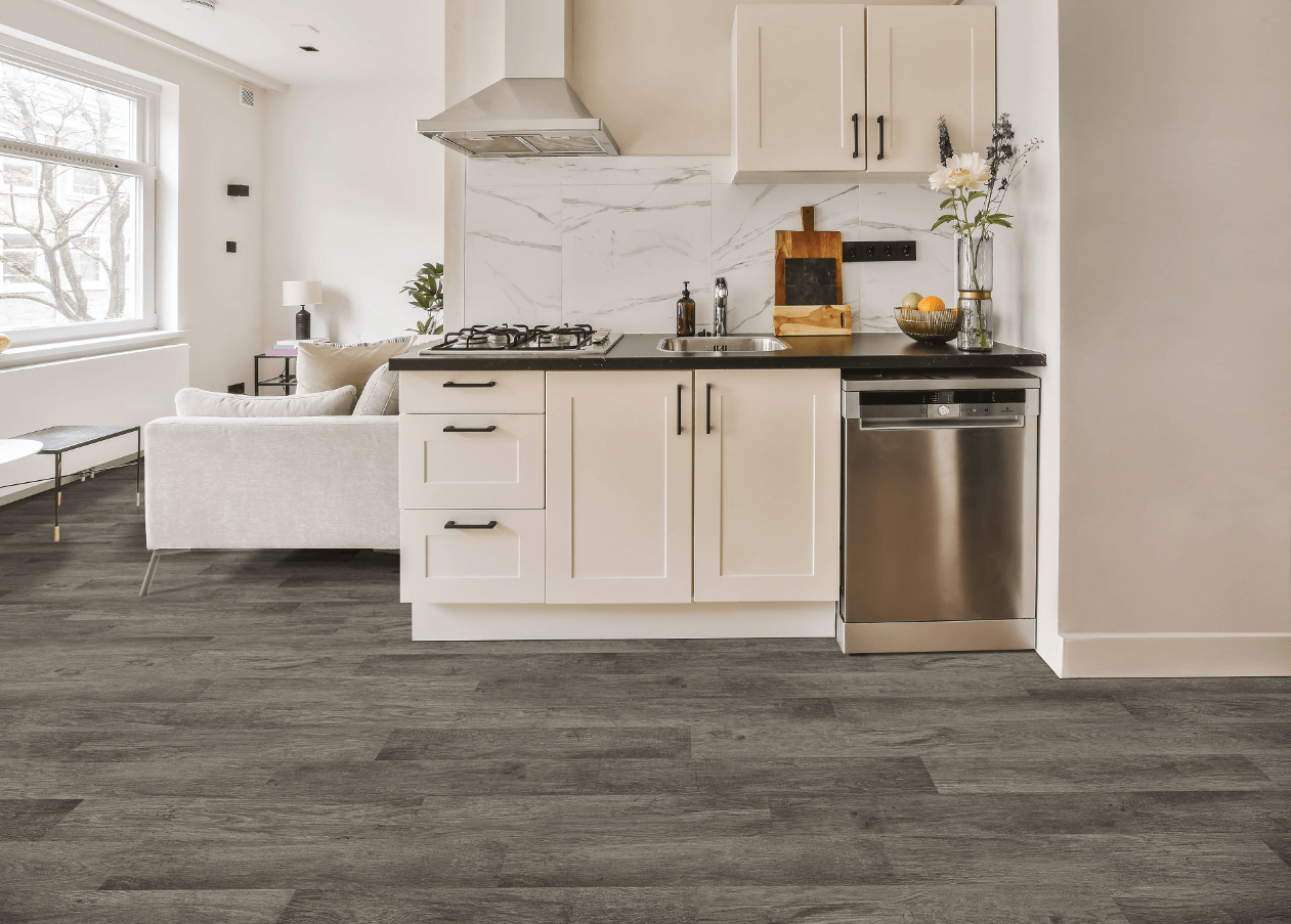 Luxury Vinyl Plank Mohawk - UltimateFlex Essentials - Brookbury - Burning Oak - Luxury Vinyl Plank Mohawk