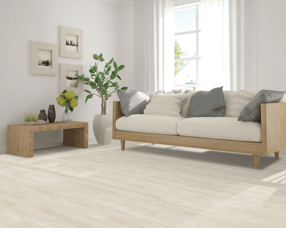 Luxury Vinyl Plank Mohawk - UltimateFlex Essentials - Brookbury - Flat White - Luxury Vinyl Plank Mohawk