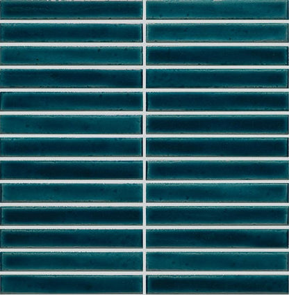 Mosaic Tile Marazzi - Cotto Revival - Bay Crackle Stacked 1x6 Mosaic Tile Marazzi