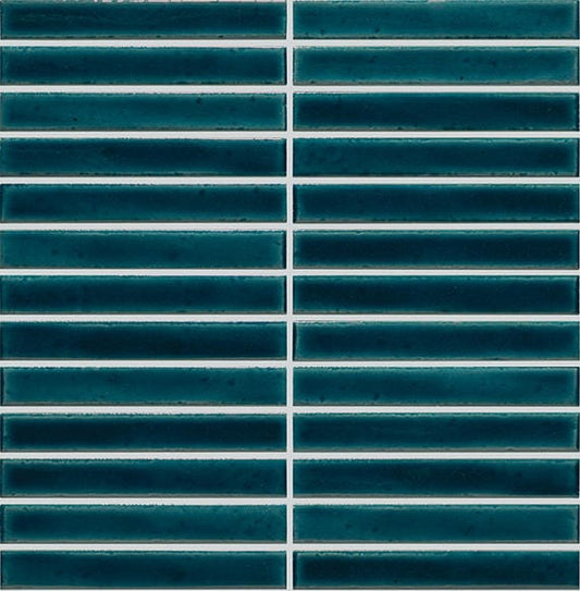 Mosaic Tile Marazzi - Cotto Revival - Bay Crackle Stacked 1x6 Mosaic Tile Marazzi