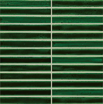 Mosaic Tile Marazzi - Cotto Revival - Clover Crackle Stacked 1x6 Mosaic Tile Marazzi