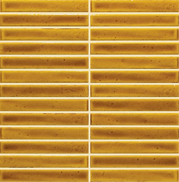 Mosaic Tile Marazzi - Cotto Revival - Pollen Crackle Stacked 1x6 Mosaic Tile Marazzi