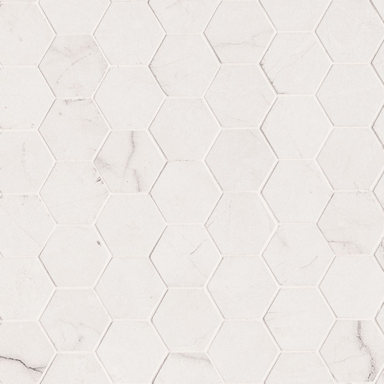 Porcelain Tile MSI - Brighton Grey 2x2 Hexagon Matte Mosaic MSI
