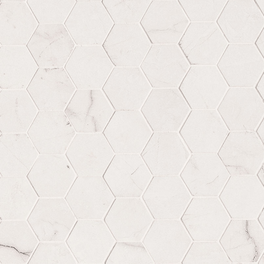 Porcelain Tile MSI - Brighton Grey 2x2 Hexagon Polished Mosaic MSI