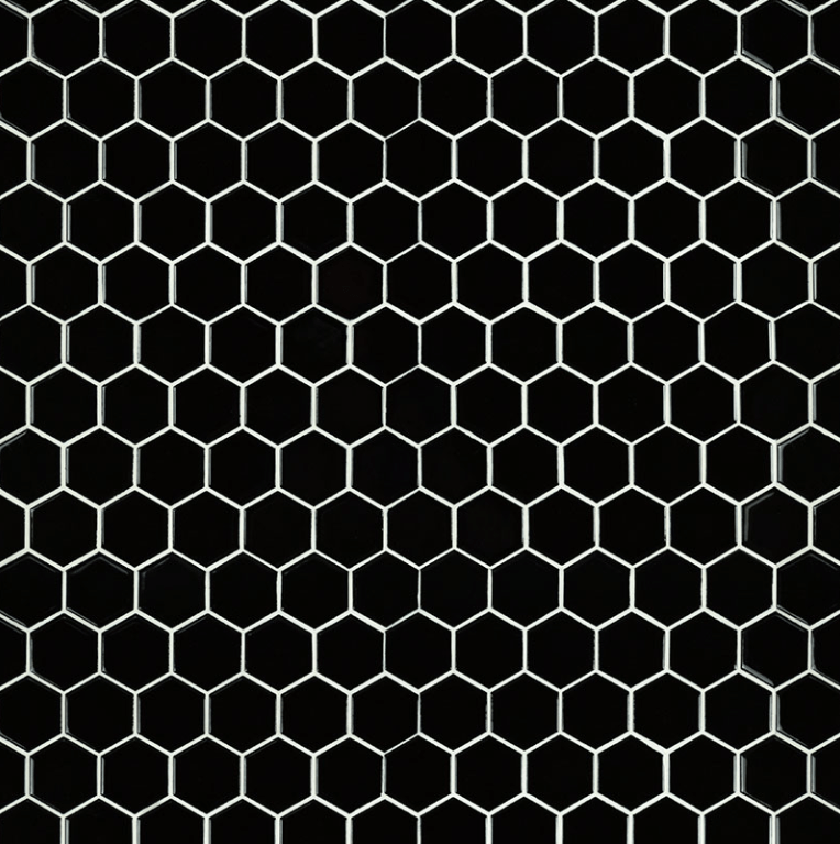 Porcelain Tile MSI - Domino - Black Glossy - 2" Hexagon Mosaic Tile MSI International