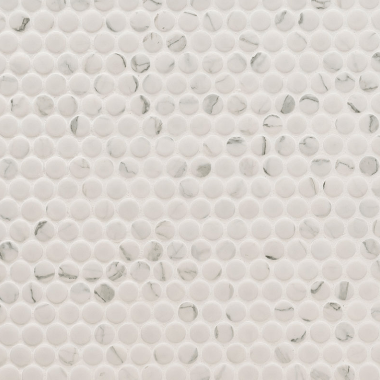 Porcelain Tile MSI - Domino - Carrara Matte - Penny Round Mosaic Tile MSI International