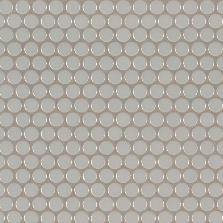 Porcelain Tile MSI - Domino - Gray Glossy - Penny Round Mosaic Tile MSI International