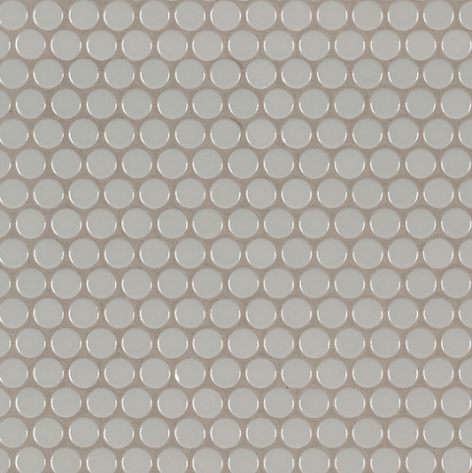 Porcelain Tile MSI - Domino - Gray Glossy - Penny Round Mosaic Tile MSI International