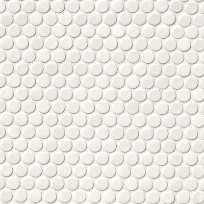 Porcelain Tile MSI - Domino - White Glossy - Penny Round Mosaic Tile MSI International