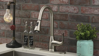 MSI - 1 Handle Pull-Down Sprayer Kitchen Faucet - 803 Brushed Nickel