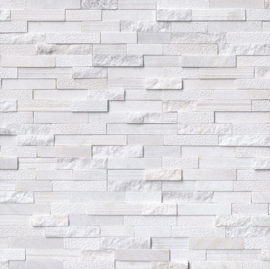 Stacked Stone MSI - RockMount Stacked Stone - Arctic White Multi Finish Panel 6x24 MSI