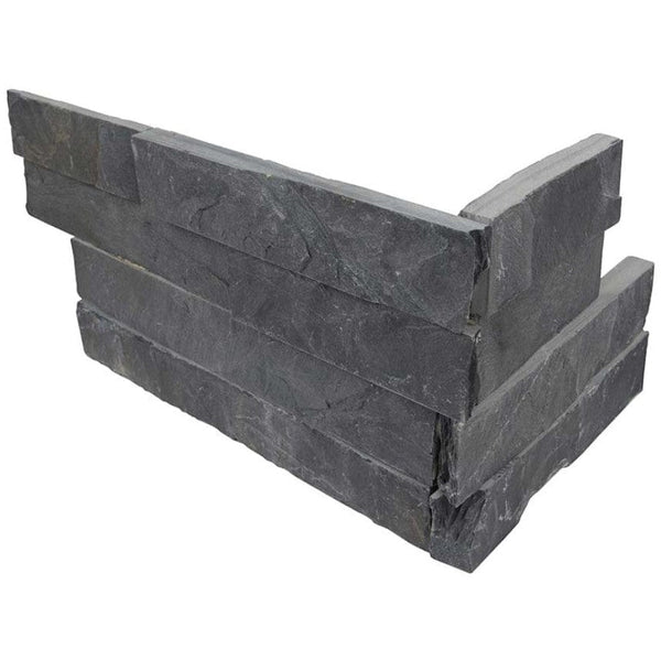 MSI RockMount Stacked Stone Premium Black Slate Corner 