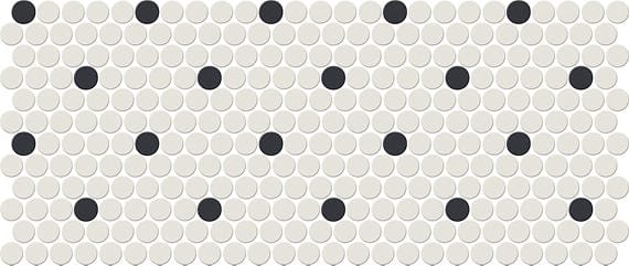 Tile Daltile - Keystones - Arctic White/Black Penny Rounds DK30 Daltile