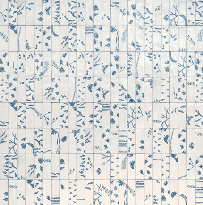 Tile Marazzi - Rice - Bianco Deco Leaf Rectangle 2x6 Glossy - Tile Marazzi