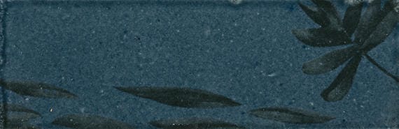 Tile Marazzi - Rice - Blu Deco Leaf Rectangle 2x6 Glossy - Tile Marazzi