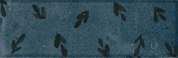 Tile Marazzi - Rice - Blu Deco Leaf Rectangle 2x6 Glossy - Tile Marazzi