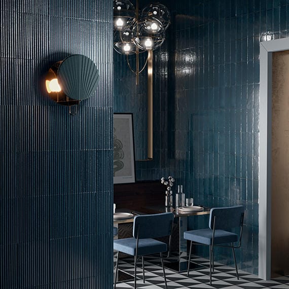 Tile Marazzi - Rice - Blu Rectangle 3x8 Glossy - Tile Marazzi