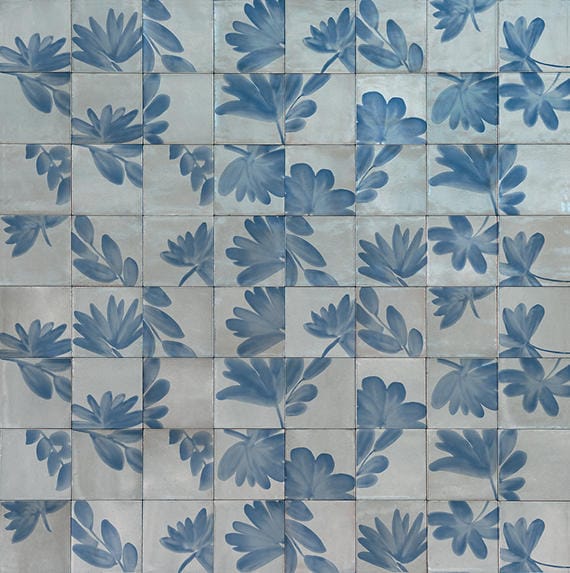 Tile Marazzi - Rice - Grigio Deco Blossom Square 6x6 Glossy - Tile Marazzi