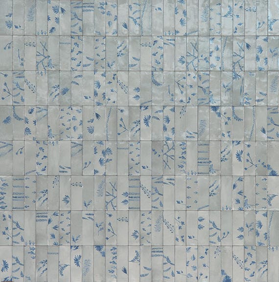 Tile Marazzi - Rice - Grigio Deco Leaf Rectangle 2x6 Glossy - Tile Marazzi
