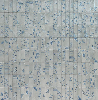 Tile Marazzi - Rice - Grigio Deco Leaf Rectangle 2x6 Glossy - Tile Marazzi