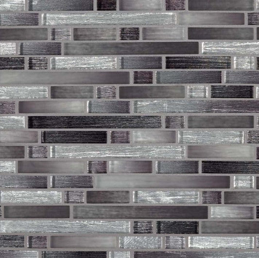 Tile MSI - Akaya Nero Interlocking 8mm Glass Tile MSI