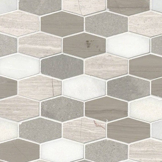 Tile MSI - Bellagio Blend Elongated Hexagon Mosaic Tile MSI