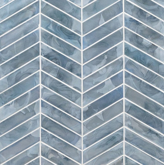 Tile MSI - Blue Shimmer Chevron 6mm MSI