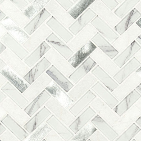 Tile MSI - Bytle Bianco Herringbone 6mm Tile MSI