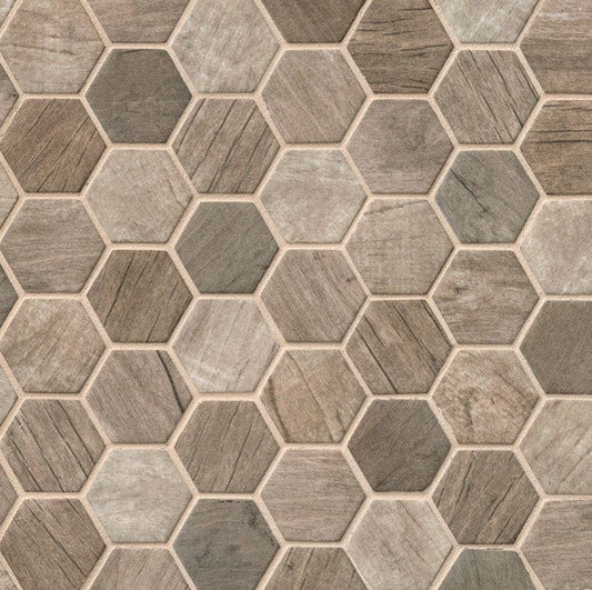 Tile MSI - Driftwood Hexagon Mosaic Tile MSI