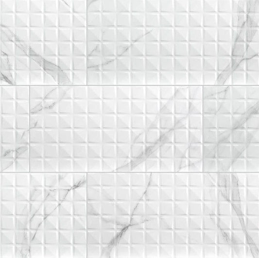 Tile MSI - Dymo Statuary Chex White Glossy Tile MSI