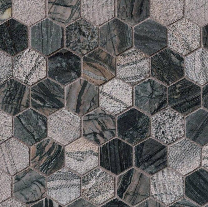 Tile MSI - Henley Multi Finish Hexagon Mosaic Tile Box MSI