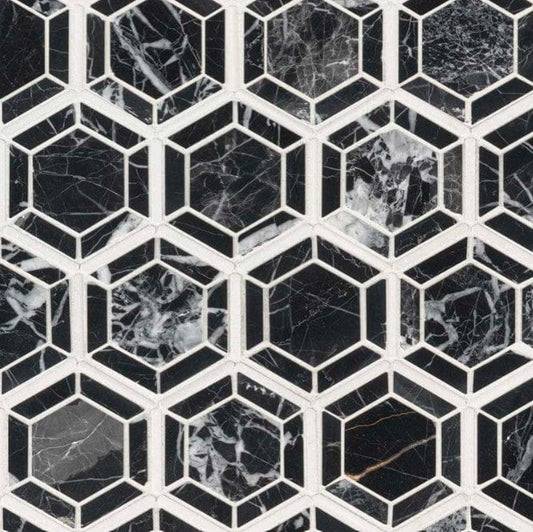 Tile MSI - Hexagono Nero Hexagon Mosaic Tile MSI