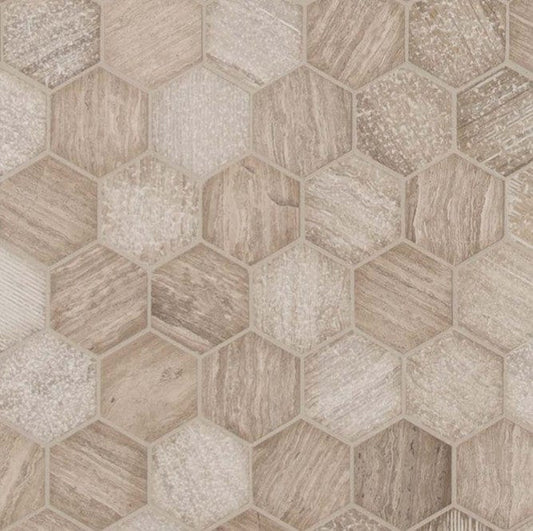 Tile MSI - Honey Comb Multi Finish 2" Hexagon Mosaic Tile MSI