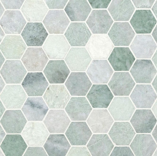 Tile MSI - Icelandic Green 2" Hexagon Mosaic Tile MSI
