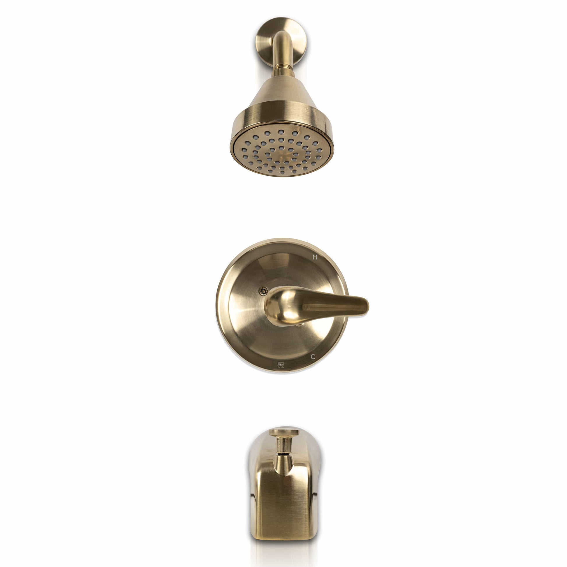 Tub & Shower Faucet MSI - 1-Handle 1-Spray Tub and Shower Faucet with Pressure Balance Valve - 608 Gold MSI