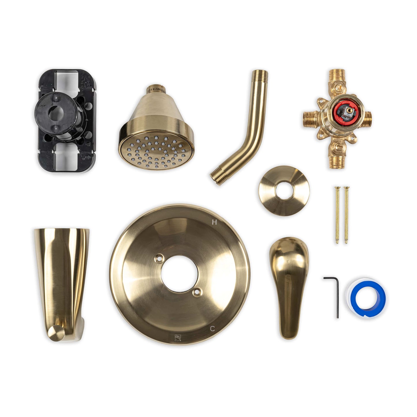 Tub & Shower Faucet MSI - 1-Handle 1-Spray Tub and Shower Faucet with Pressure Balance Valve - 608 Gold MSI