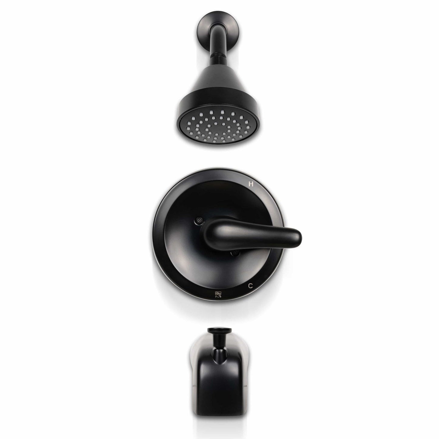 Tub & Shower Faucet MSI - 1-Handle 1-Spray Tub and Shower Faucet with Pressure Balance Valve - 608 Matte Black MSI