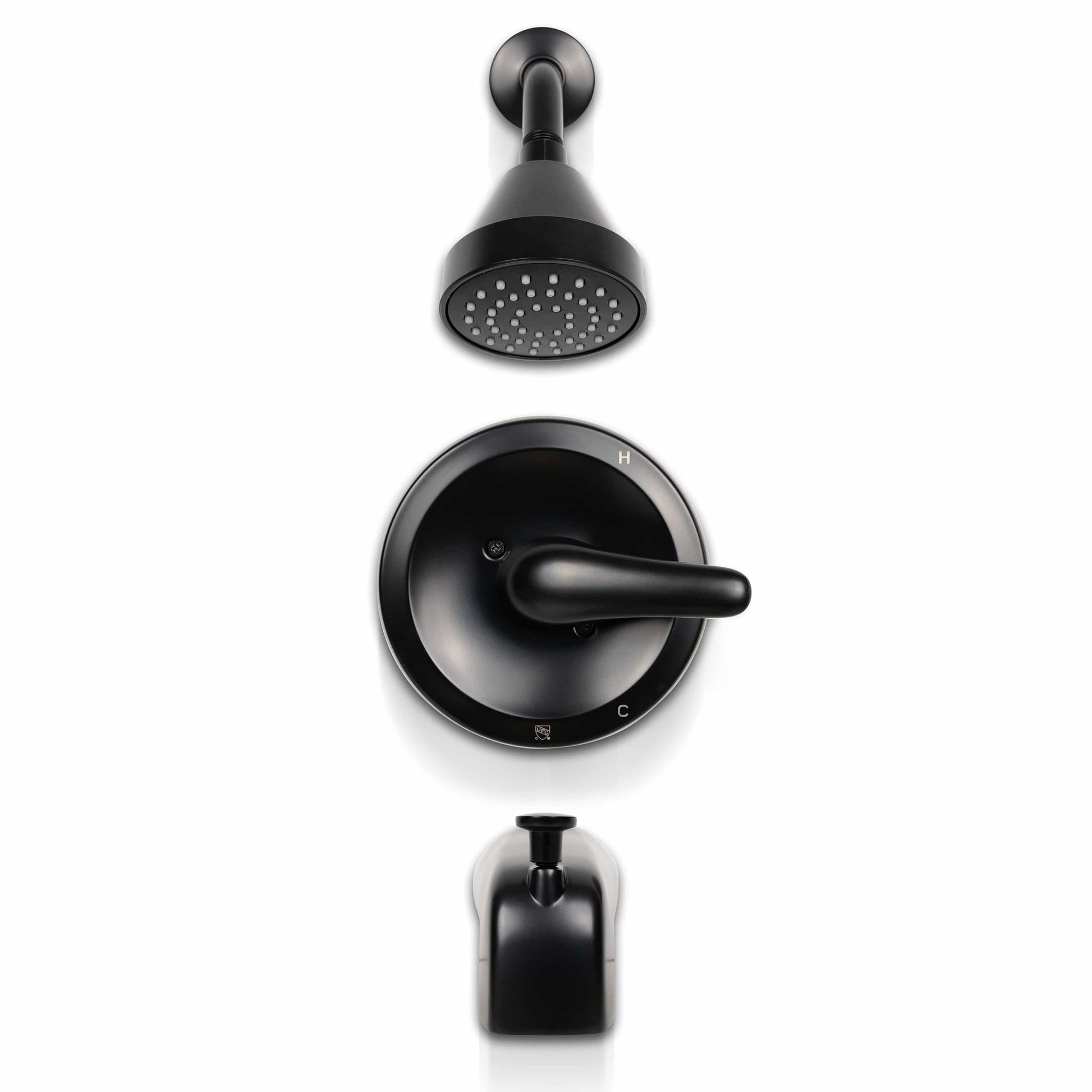Tub & Shower Faucet MSI - 1-Handle 1-Spray Tub and Shower Faucet with Pressure Balance Valve - 608 Matte Black MSI