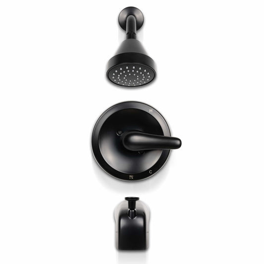 Tub & Shower Faucet MSI - 1-Handle 1-Spray Tub and Shower Faucet with Pressure Balance Valve - 608 Matte Black MSI