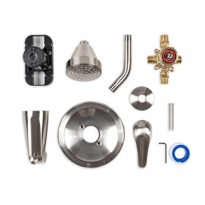 Tub & Shower Faucet MSI - 1-Handle 1-Spray Tub and Shower Faucet with Pressure Balance Valve - 608 Nickel Brushed MSI