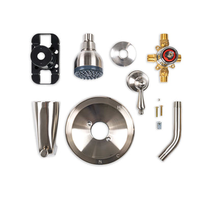 Tub & Shower Faucet MSI - 1 Handle Shower/Tub Faucet With Valve - 607 Brush Nickel MSI