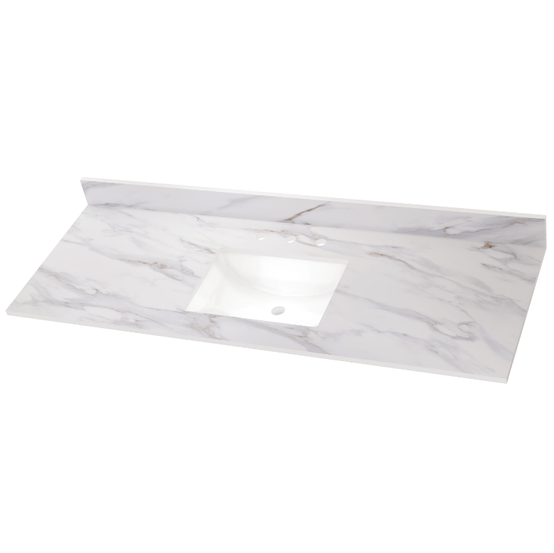Vanity Top MSI - Calacatta Castana 61x22 Single Bowl Polished Vanity Top MSI