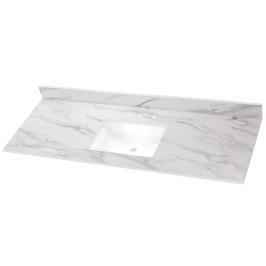 Vanity Top MSI - Calacatta Castana 61x22 Single Bowl Polished Vanity Top MSI