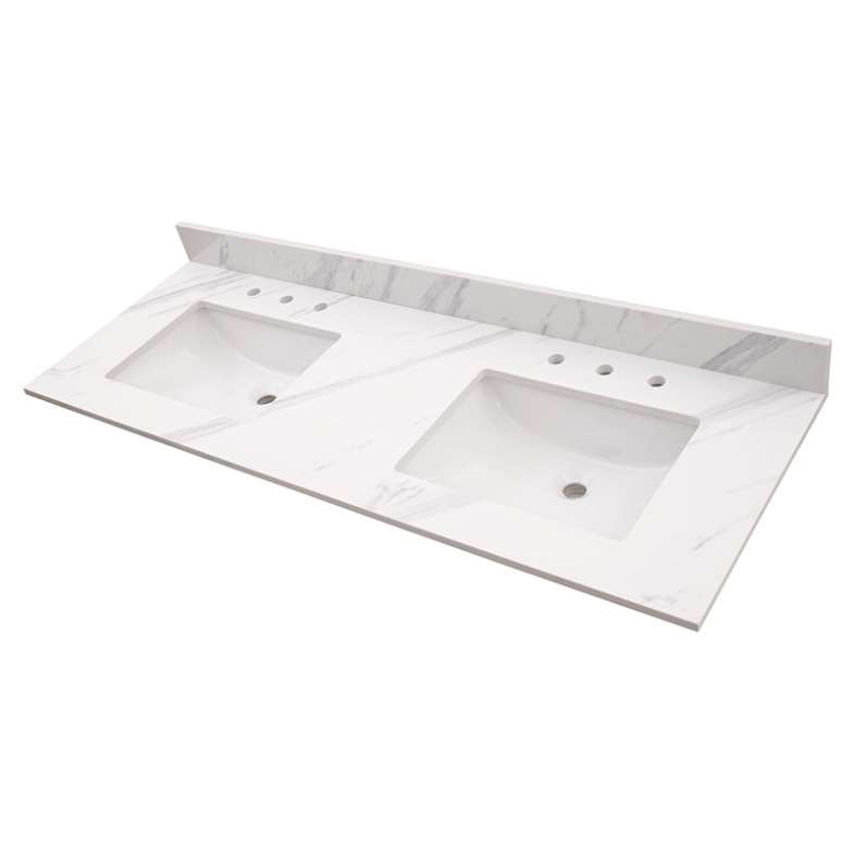 Vanity Top MSI - Calacatta Lumas Double Bowl Vanity 61x22x2CM MSI