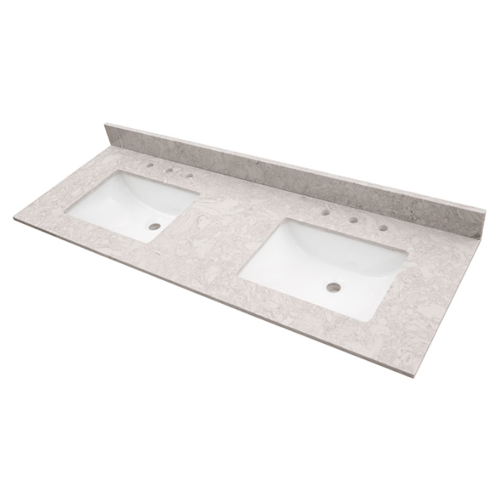 Vanity Top MSI - Drifting Fog Double Bowl Vanity Top 61x22x2CM MSI